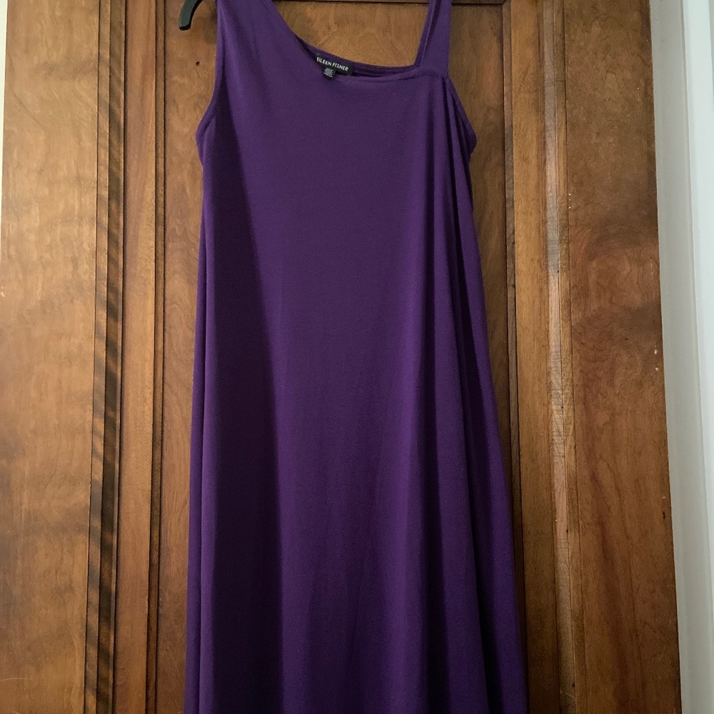 Eileen Fisher asymmetrical purple dress, size XS